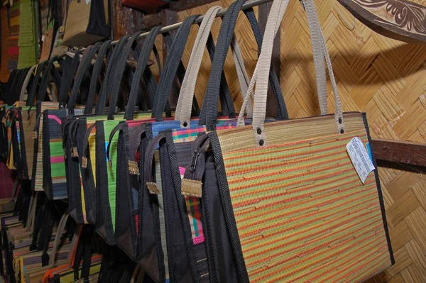 Palawan Dec Weaving Bag Display Binuatan Creations December 2009 Puerto — Stock Photo, Image