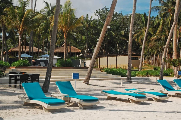 Bohol Sept Hennan Resort Cadeiras Praia Setembro 2015 Praia Alona — Fotografia de Stock