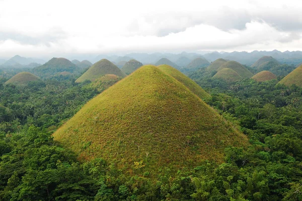 Colinas Chocolate Vista Del Paisaje Con Árboles Circundantes Carmen Bohol — Foto de Stock