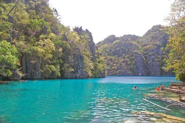 Palawan Mars Turister Som Simmar Vid Kayangansjön Den Mars 2012 — Stockfoto