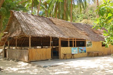 PALAWAN, PH - 8 Mart - 8 Mart 2012 tarihinde Coron, Palawan, Filipinler 'de Calumbuyan ada yeme kabini cephesi.