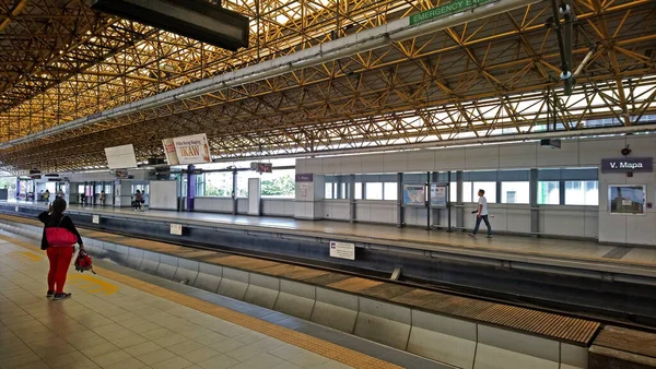 Manila Jan Stadtbahn Transit Bahnsteig Des Bahnhofs Mapa Januar 2017 — Stockfoto