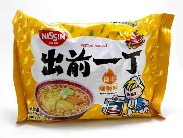 Manila June Nissin Spicy Curry Flame Noodles 2020 필리핀 마닐라 — 스톡 사진