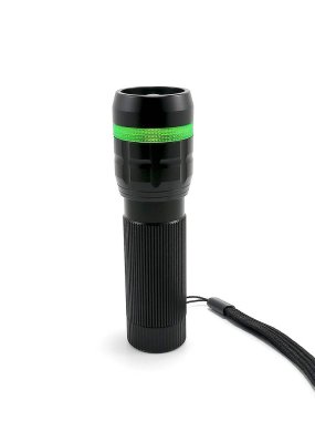 Siyah taşınabilir ışık, diyot pille çalışan el bandıyla çalışan el feneri.