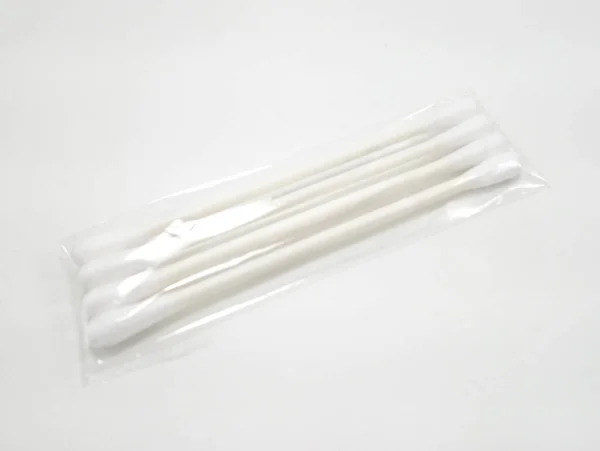 Katoen Toppen Aan Beide Uiteinden Van Plastic Stick Gebruiken Schone — Stockfoto