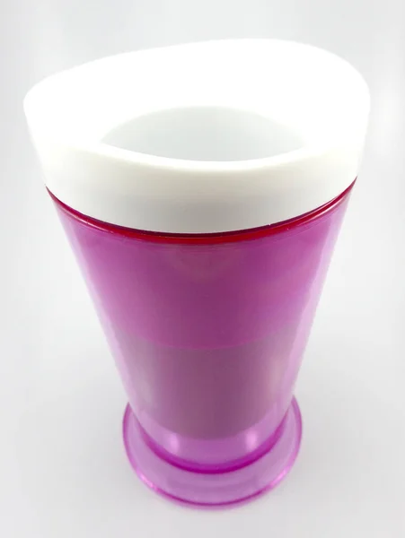 Uso Taza Fabricante Taza Aguanieve Batido Violeta Para Mezclar Beber —  Fotos de Stock