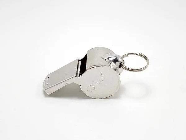 Stainless Steel Whistle Blower Use Call Emergencies — Stock Photo, Image