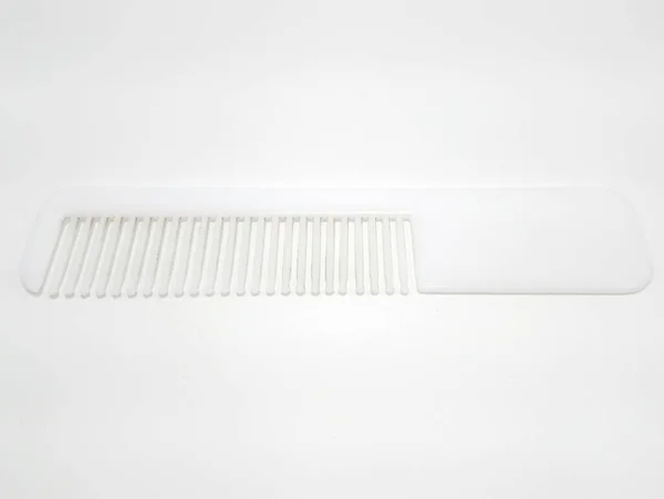 Peigne Jetable Blanc Plastique Pour Fixer Coiffer Les Cheveux — Photo