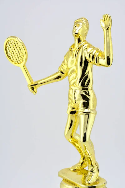 Ouro Badminton Mens Troféu Uso Para Premiar Vencedor Jogo — Fotografia de Stock