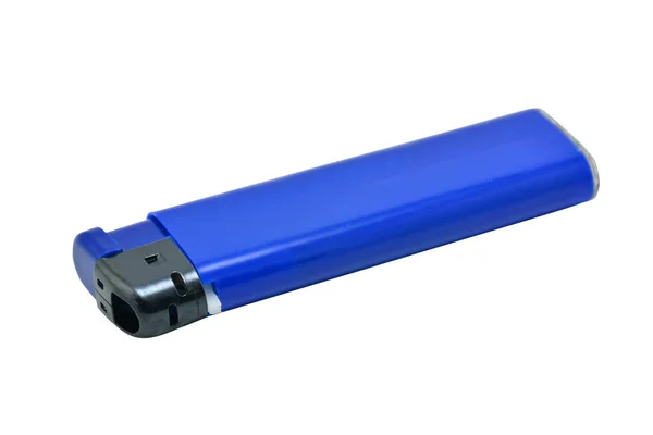 Azul Portátil Pequeña Llama Encendedor Uso Para Encender Cigarrillo —  Fotos de Stock