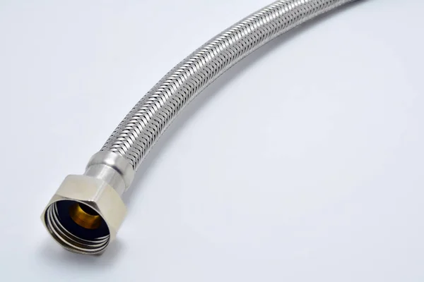 Mangueira Flexível Metal Uso Para Conectar Aquecedor Água — Fotografia de Stock