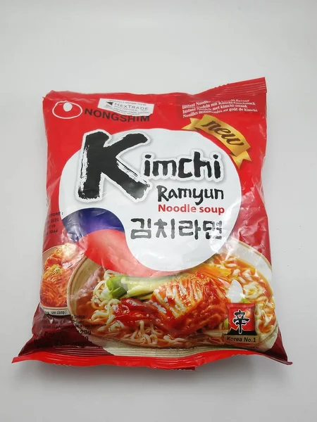 Manila Julio Nongshim Kimchi Ramyun Fideos Sopa Julio 2020 Manila — Foto de Stock