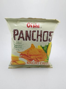 MANILA, PH-18 - 11 Kasım 2018 tarihinde Manila, Filipinler 'de Oishi panchos nacho peyniri.