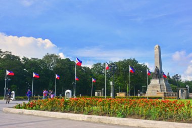 MANILA, PH - SEPT 8 - Jose Rizal heykeli anıtı 8 Eylül 2018 tarihinde Manila, Filipinler 'de Rizal Park' ta.