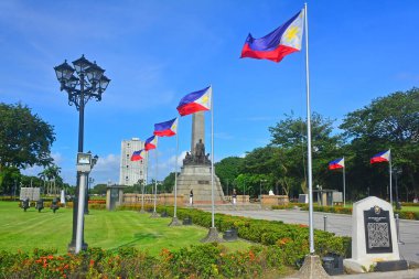 MANILA, PH - SEPT 8 - Jose Rizal heykeli anıtı 8 Eylül 2018 tarihinde Manila, Filipinler 'de Rizal Park' ta.