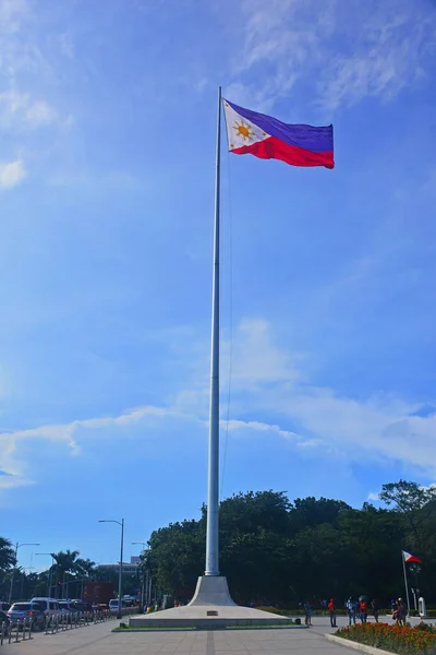 Manila Sept Φιλιππινέζικη Εθνική Σημαία Ψηλό Κοντάρι Σημαίας Στις Σεπτεμβρίου — Φωτογραφία Αρχείου