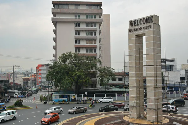 Ciudad Quezon Nov Bienvenida Estructura Rotonda Noviembre 2018 Quezon City —  Fotos de Stock