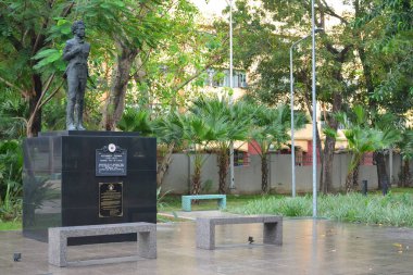 MANILA, PH - NOV 24 - Alexander Puşkin heykeli 24 Kasım 2018 tarihinde Manila, Filipinler 'de Mehan bahçesinde.