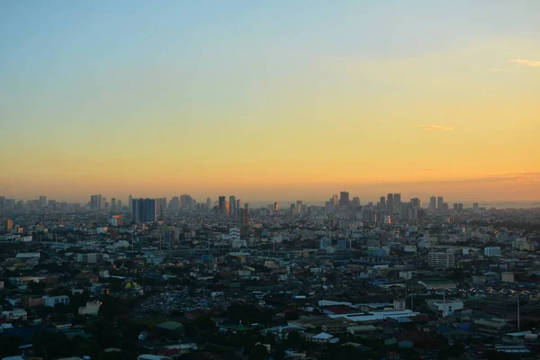 Quezon City Gennaio Quezon City Overview Durante Tramonto Pomeridiano Del — Foto Stock