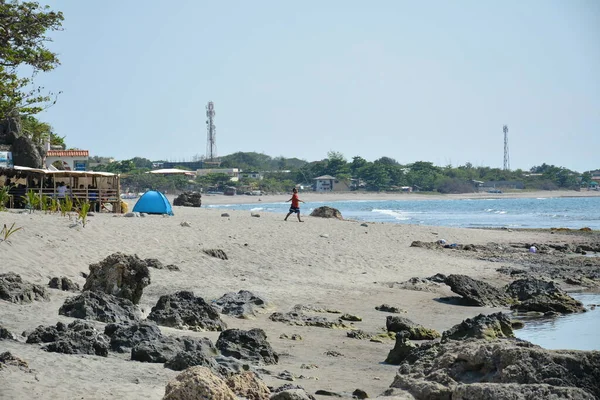 Union Abril Águas Praia Areias Com Nadadores Abril 2019 Union — Fotografia de Stock