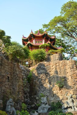 LA UNION, PH - 18 Nisan - Maço Tapınağı köşkü 18 Nisan 2019, La Union, Filipinler.