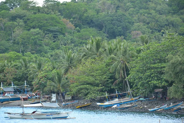 Aurora Abril Barcos Madera Motorizada Puerto Alimentador Dingalan Abril 2019 —  Fotos de Stock