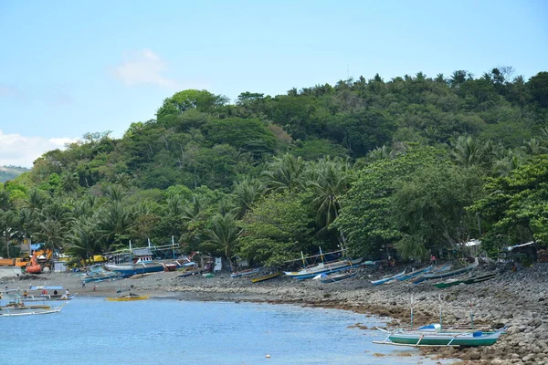 Aurora Abril Barcos Madera Motorizada Puerto Alimentador Dingalan Abril 2019 — Foto de Stock