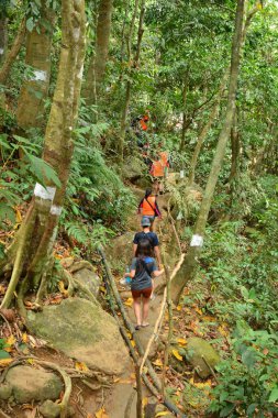 AURORA, PH - 21 Nisan - Tanawan Şelaleleri 21 Nisan 2019 'da Dingalan, Aurora, Filipinler' de.