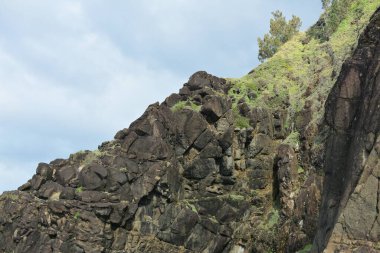 Dingalan, Aurora, Filipinler 'deki Danao plaj tesisi kaya oluşumu ve yeşil çimen bitkileri