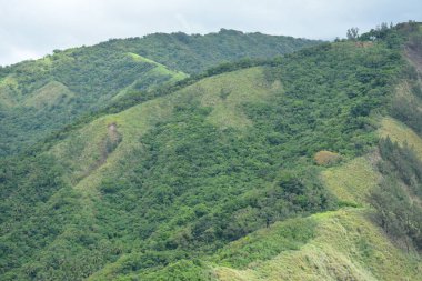 Dingalan, Aurora, Filipinler 'deki Dağ manzaralı beyaz plaj beldesinde kaya oluşumu