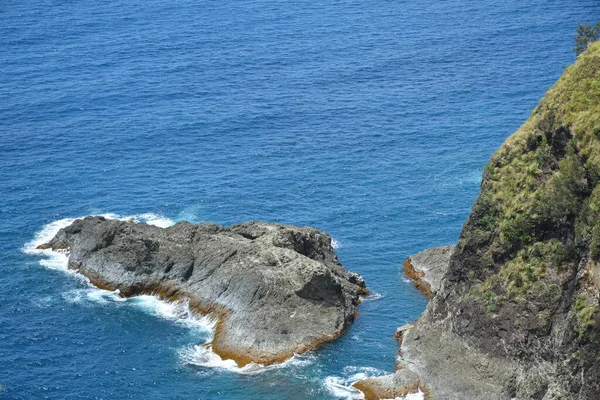 Formazione Rocciosa Acqua Mare Vista Montagna Località Balneare Bianca Dingalan — Foto Stock