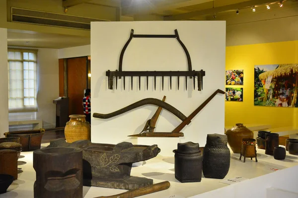 Manila Julio Museo Nacional Antropología Herramientas Agrícolas Arroz Julio 2018 — Foto de Stock