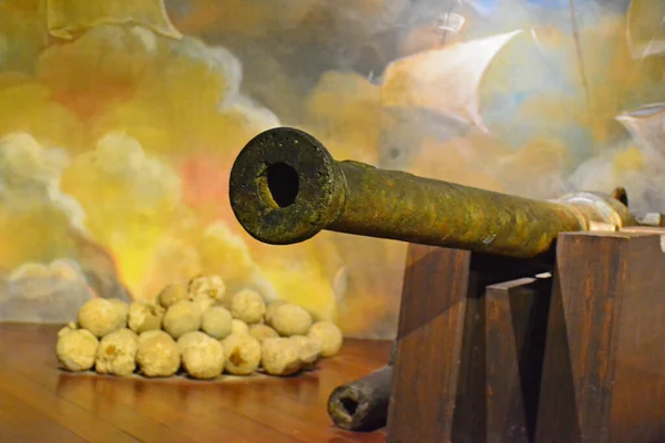 Ship cannon weapon artillery war display in the national museum