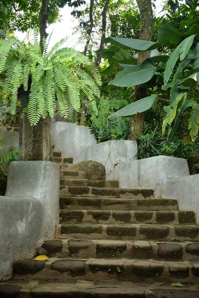 Outdoor stairway made from concrete use to walk up and down in the Philippines