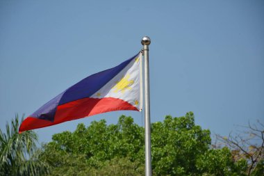MANILA, PH - APR 7 - Filipin Ulusal Bayrağı 7 Nisan 2019, Manila, Filipinler.