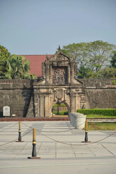 Фасад Форту Сантьяго Інтрамурі Квітня 2019 Року Манілі Філіппіни — стокове фото