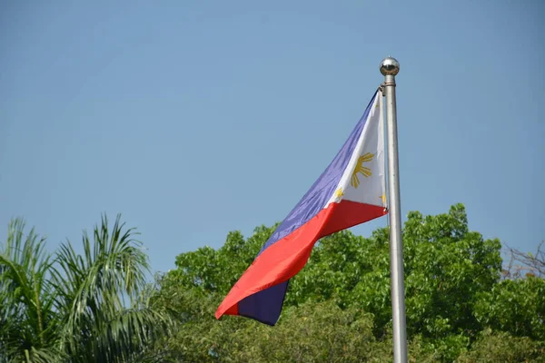 Manila Apr Εθνική Σημαία Φιλιππίνων Στις Απριλίου 2019 Στη Μανίλα — Φωτογραφία Αρχείου