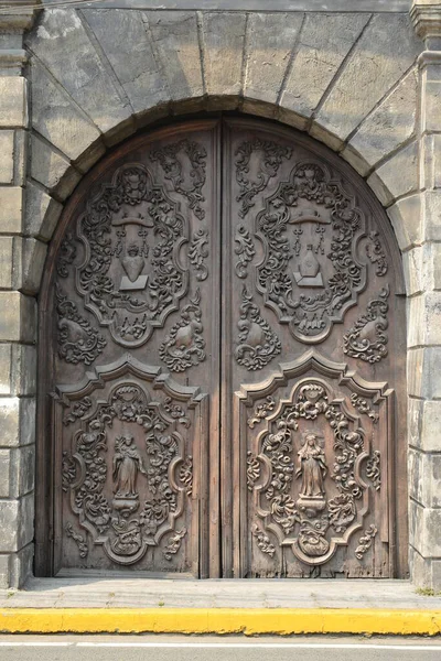 Manila Apr San Agustin Church Door Intramuros 2019 필리핀 마닐라 — 스톡 사진