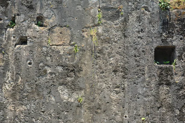 Tijolos Concreto Superfície Áspera Cor Cinza Fundo Uso Para Construção — Fotografia de Stock