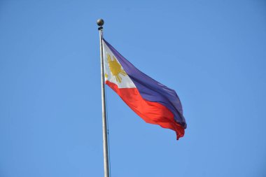 MANILA, PH - APR 7 - Filipin Ulusal Bayrağı 7 Nisan 2019, Manila, Filipinler.