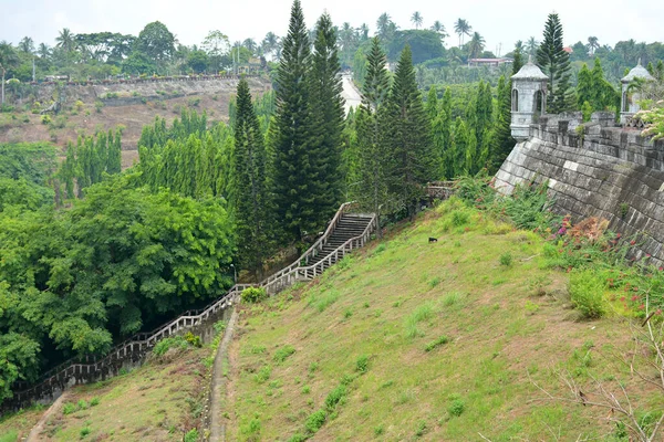 Filipinler, Batangas 'ta gündüz vakti ağaçlar ve yapraklarla kaplı dağ manzarası.