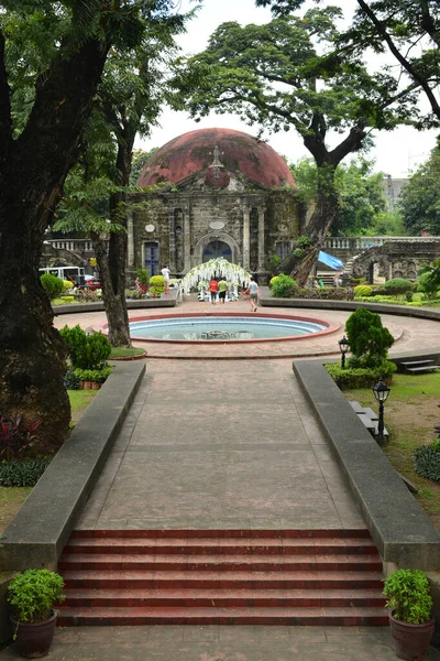 Manila Oct Fasada Kaplicy Pancratiusa Fontanna Wodna Paco Park Października — Zdjęcie stockowe