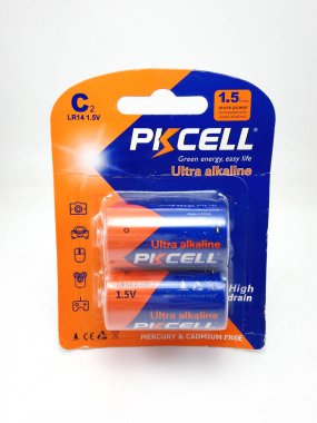 MANILA, PH - SEPT 7 - Pk hücre alkalin bataryası c2 7 Eylül 2020, Manila, Filipinler.