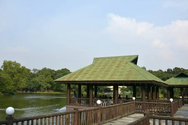 Quezon City Lgo Ninoy Aquino Parken Wildlife Fishing Area Bridge — Stockfoto