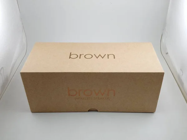 Manila Sept Brown Bluetooth Wireless Speaker Box September 2020 Manila — Stock Fotó