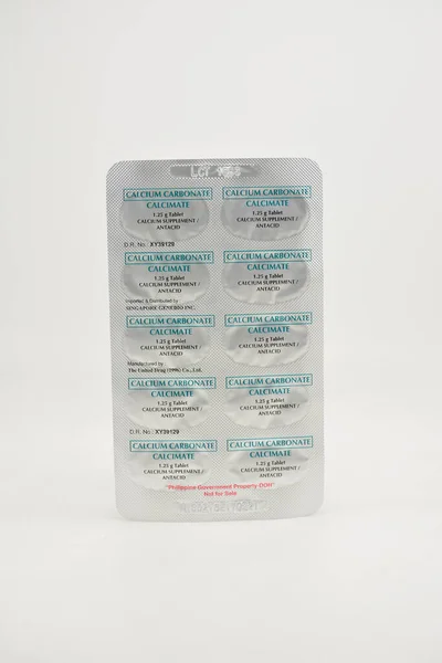 Manila Sept Calcium Carbonate Calcimate Supplement Blister Foil Pack September — Foto de Stock