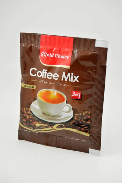 Manila Sept Gold Choice Coffee Mix Sachet Philippines 2020 필리핀 — 스톡 사진