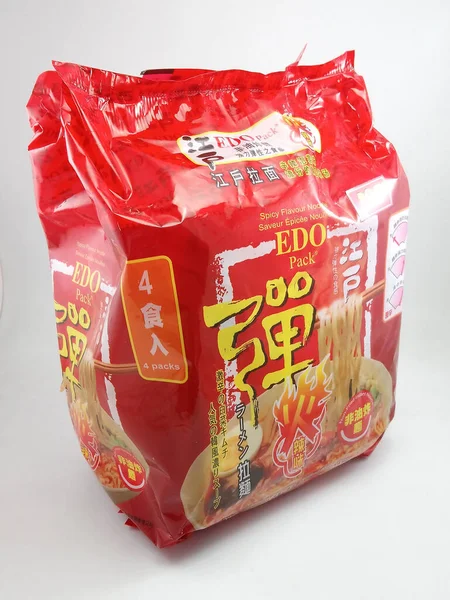 stock image MANILA, PH - SEPT 22 - Edo pack Japanese ramen spicy flavor noodles on September 22, 2020 in Manila, Philippines.