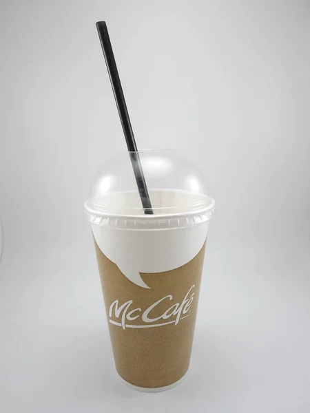 Manila Сентября Mccafe Пить Чашку Соломой Сентября 2020 Года Маниле — стоковое фото