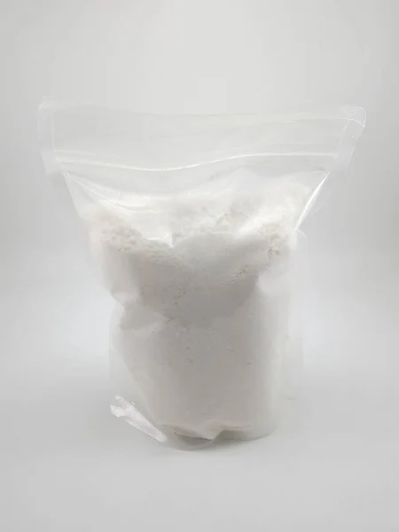 Blanco Polvo Lavandería Suave Uso Paquete Plástico Transparente Para Limpiar — Foto de Stock
